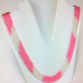 CZ Pink White Strings 5 Layers
