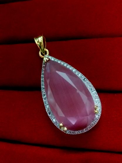 Daphne Pink Shade Studded Zircon Pendant