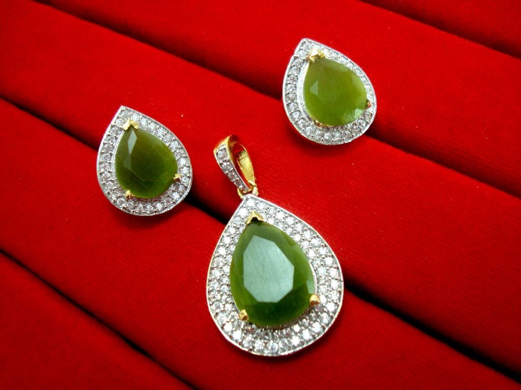 Daphne New Fashion Mehndi Zircon Pendant Earrings for Anniversary Gift