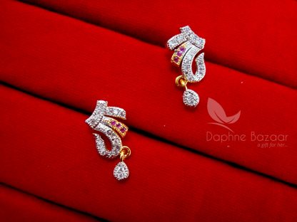 Daphne Zircon Studded Mangalsutra for Women, Wedding Jewellery, Gift for Wife - EARRINGS