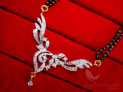 Daphne Flora Art Zircon Leafs Mangalsutra set - PENDANT