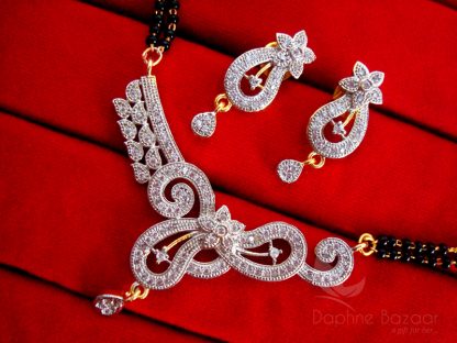 Daphne Flora Art Zircon Mangalsutra set