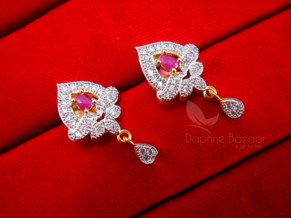 Daphne Pink Zircon Desinger Mangalsutra set - EARRINGS