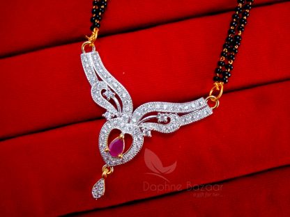 Daphne Pink Zircon Heart Mangalsutra set - PENDANT