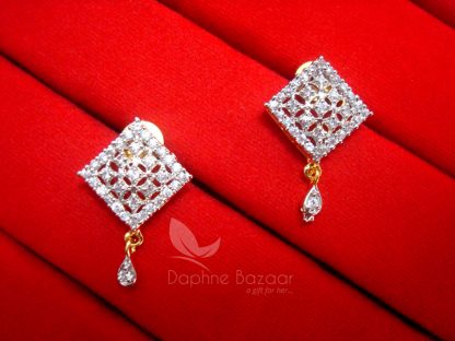 AD51 Daphne Zircon Studded Square EARRINGS