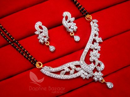 MS70 Daphne Zircon Designer Flora Mangalsutra set for Women, VALENTINE Gift