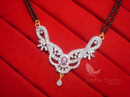 S16 Daphne Pink Chunky Zircon Flora Mangalsutra PENDANT