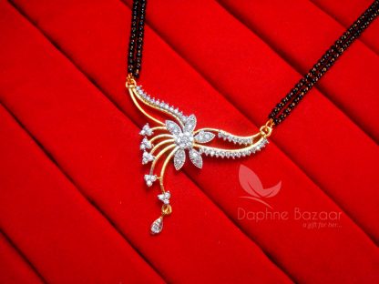 S11 Daphne Zircon Designer Flora Mangalsutra - pendant