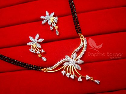 S11 Daphne Zircon Designer Flora Mangalsutra set for Women