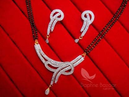 S14 Daphne Zircon Art Flower Mangalsutra set for Women