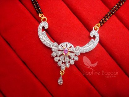 S20 Daphne Pink Zircon Flower Mangalsutra