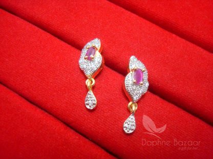 S27, Daphne Pink Zircon Studded Mangalsutra EARRINGS