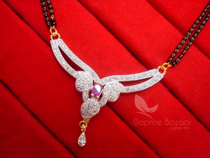 S27, Daphne Pink Zircon Studded Mangalsutra Pendant