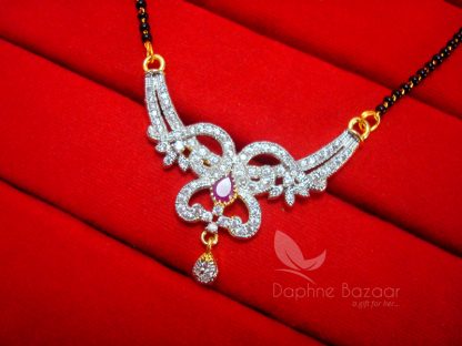 S28, Daphne Pink Zircon Studded Mangalsutra