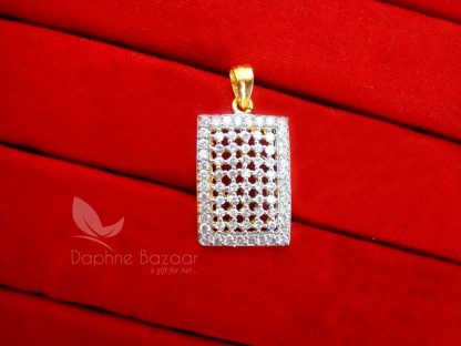 AD77 Daphne Zircon Studded Edge Pendant Set for Women - PENDANT