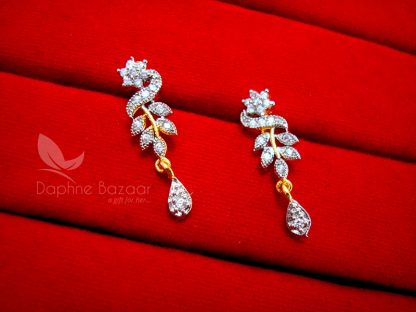 S30 Daphne Zircon Leaf Art Mangalsutra set for Women - EARRINGS