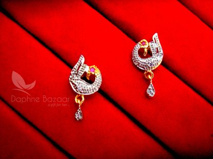 T211 Daphne Alloy Peacock Mangalsutra for Women - EARRINGS