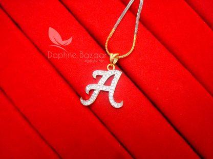 A - Alphabet, Daphne Zircon Pendant for Men or Women