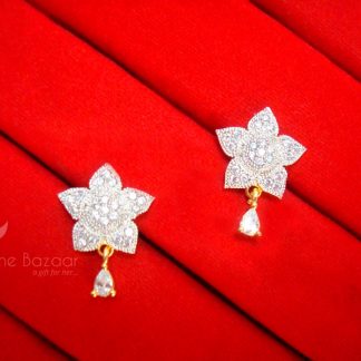 E22, Daphne Zircon Golden Silver Star Earrings for women