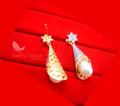 E27 , Daphne CZ Star Pearl Hanging for Rakhi Gift BACK SIDE VIEW