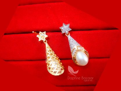 E27 , Daphne CZ Star Pearl Hanging for Rakhi Gift - BACK VIEW