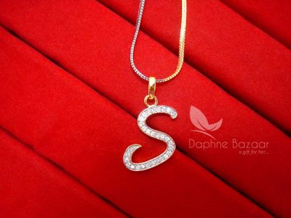 S - Alphabet, Daphne Zircon Pendant for Men or Women