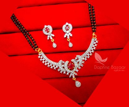 S35, Daphne Pink Chunky Zircon Flora Mangalsutra for Women.JPG