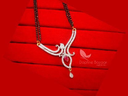 S36, Daphne Flora Pink Zircon Studded Mangalsutra for Women - PENDANT.JPG