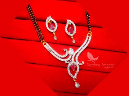 S36, Daphne Flora Pink Zircon Studded Mangalsutra for Women.JPG