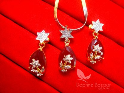 Z23, Daphne Zircon Star Pendant Set for Cute Rakhi Gift