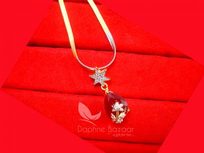 Z23, Daphne Zircon Star Pendant Set for Cute Rakhi Gift - PENDANT