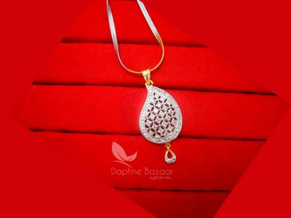 Z27, Daphne Silvery Zircon Designer Pendant Earrings for Women - PENDANT