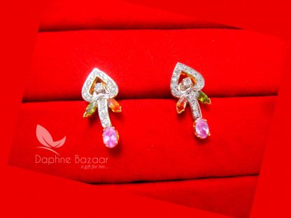 PE14, Daphne Designer Art Zircon Pendant Earrings Set