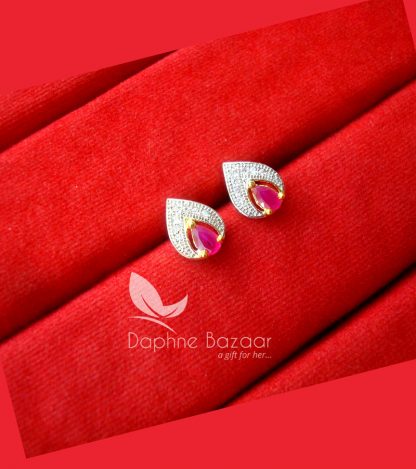 PE24, Daphne Pink Zircon Studded Earing for Women