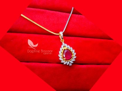 PE24, Daphne Pink Zircon Studded Pendant for Women