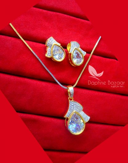 PE32, Daphne Zircon Studded Pendant Earrings for Women