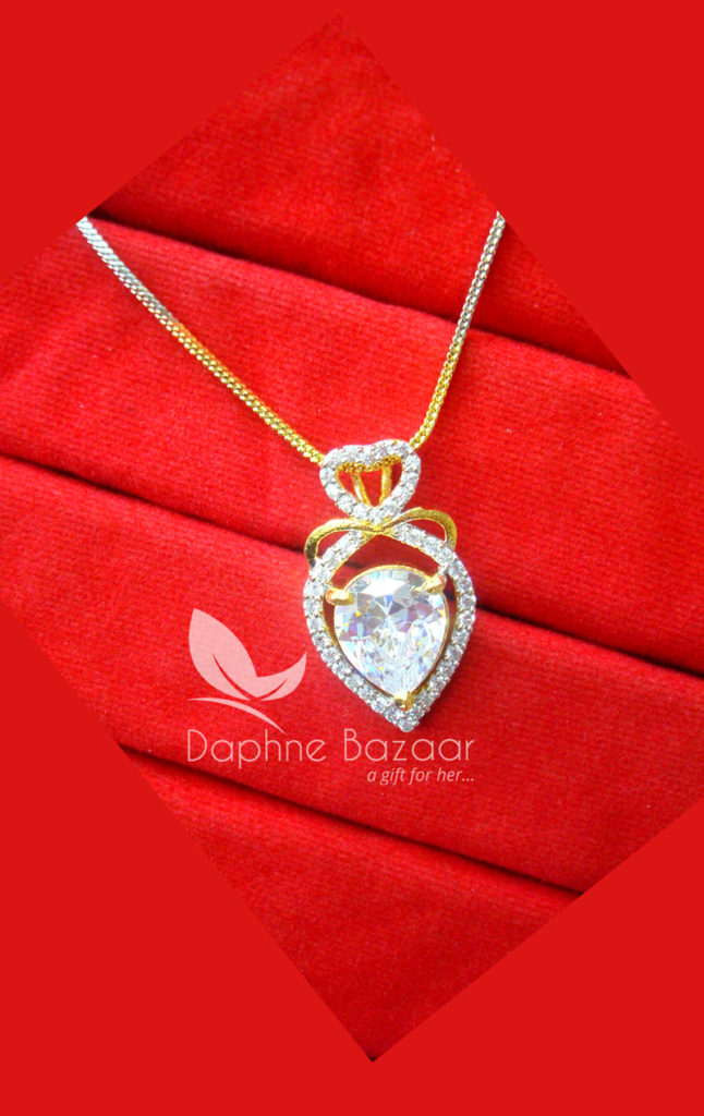 PE34, Daphne Zircon Studded Pendant for Women