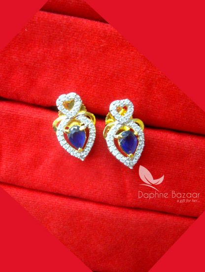 PE37, Daphne French Blue Zircon Studded Earrings for Women