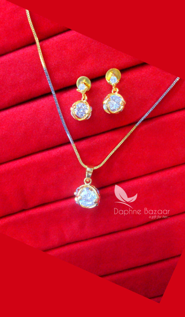 PE40 Daphne Designer Zircon Pendant Earrings