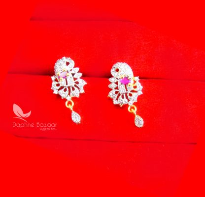 PE45E, DAPHNE PINK ZIRCON FLORA EARRING SET FOR WOMEN, BEST GIFT