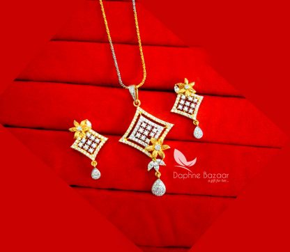 PE83, Daphne Premium Quality Zircon Pendant Earrings Gift for Wife