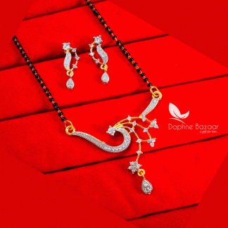 T75, Daphne Handmade Indian Fashion Zircon Mangalsutra set for Women, Gift for Wife