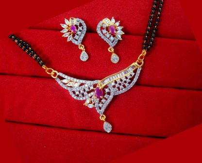 S99 Daphne Indian Fashion Ruby Zircon Mangalsutra Set for Women