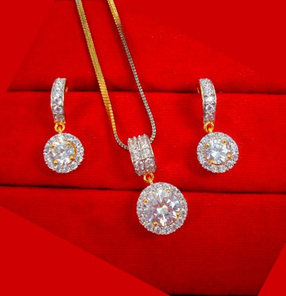 Daphne Premium Quality Round Zircon Pendant Earrings Gift for Wife PN61 close view