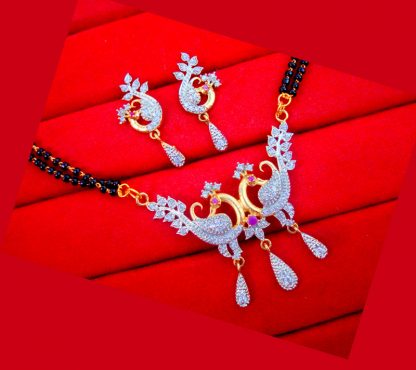 S100 Daphne Dazzling Zircon Peacock Mangalsutra For Women