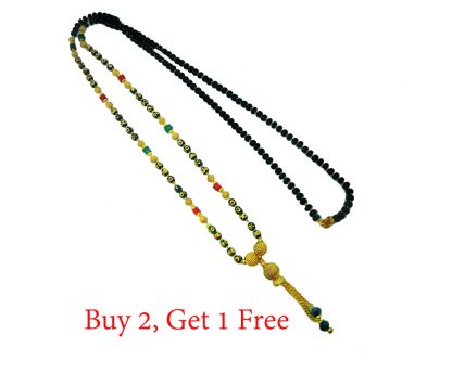 T98 Daphne Handmade Golden Red Green Beads Mangalsutra Chain for Women