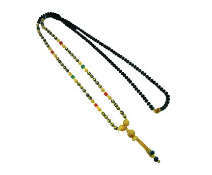 T98 Daphne Handmade Golden Red Green Beads Mangalsutra Chain for Women