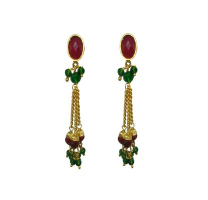 FE59 Daphne Antique Traditional Long Chains Danglers Party wear Earrings For Women & Girls