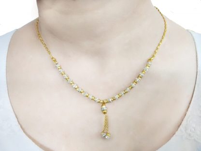 NC14B Daphne Handmade Golden beads Zircon Chain for Women