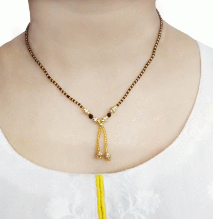 MN24 Daphne Fancy Beautiful Black and Golden Mangalsutra For Diwali Celebration